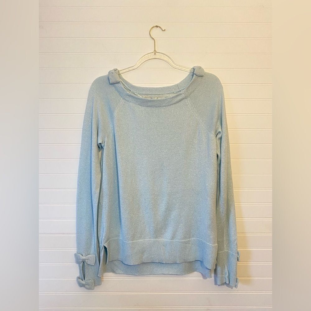 LC Lauren Conrad Bow Accent Light Blue Sweater Size Medium